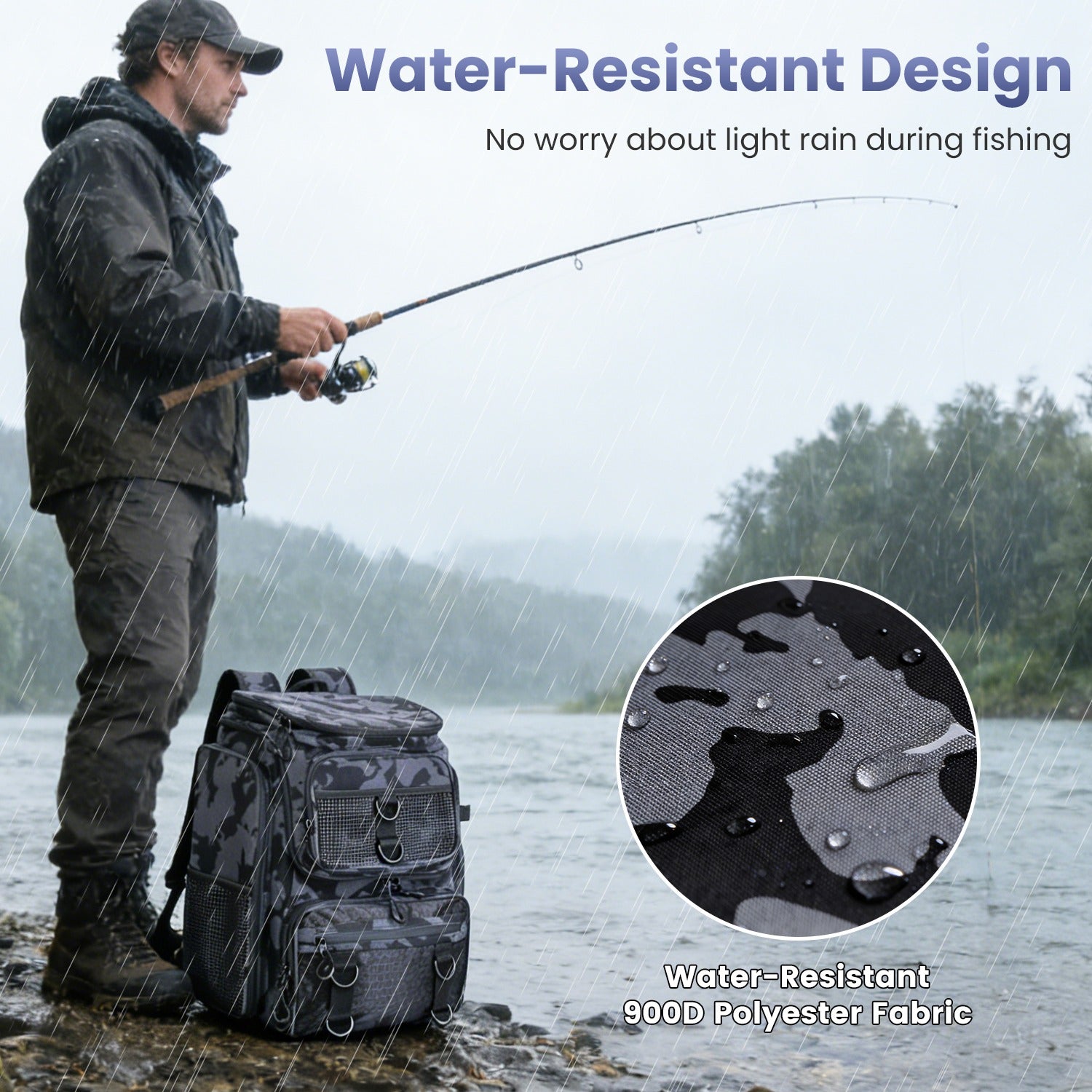 Fishing Backpack — 42L, Large Capacity