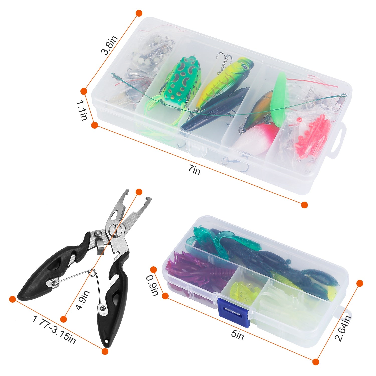 Lure Tackle Box — 383 Pieces, Bass Fishing