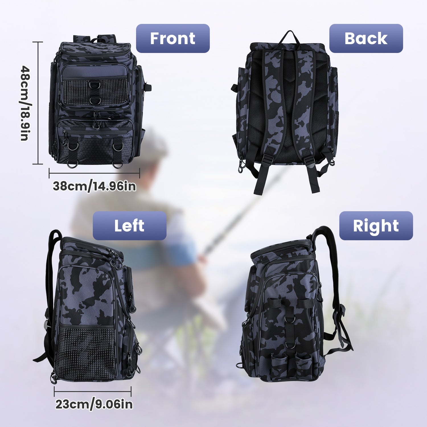 Fishing Backpack — 42L, Large Capacity
