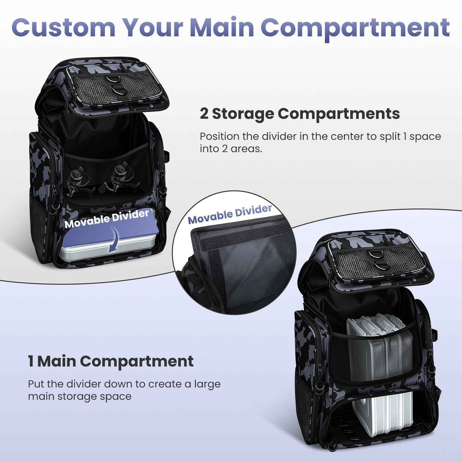 Fishing Backpack — 42L, Large Capacity