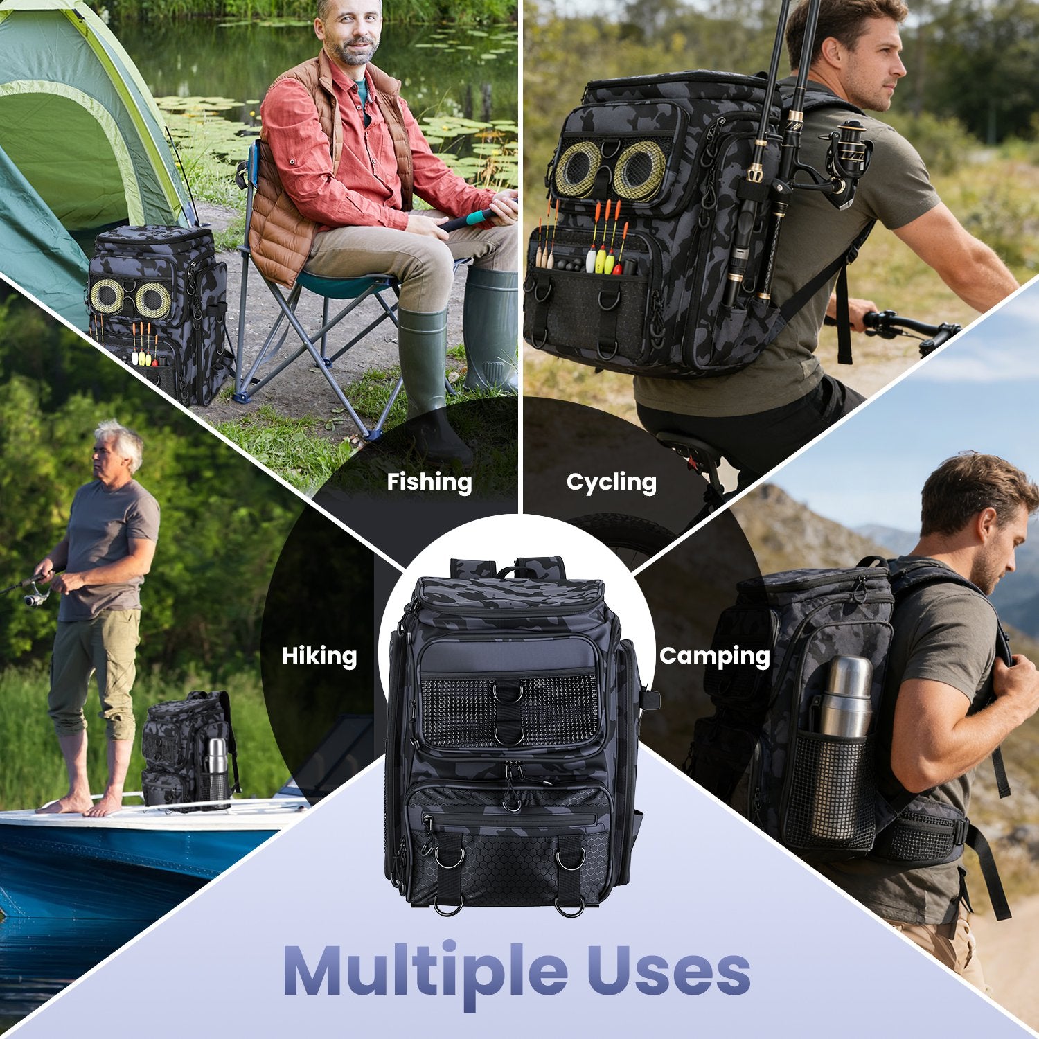 Fishing Backpack — 42L, Large Capacity