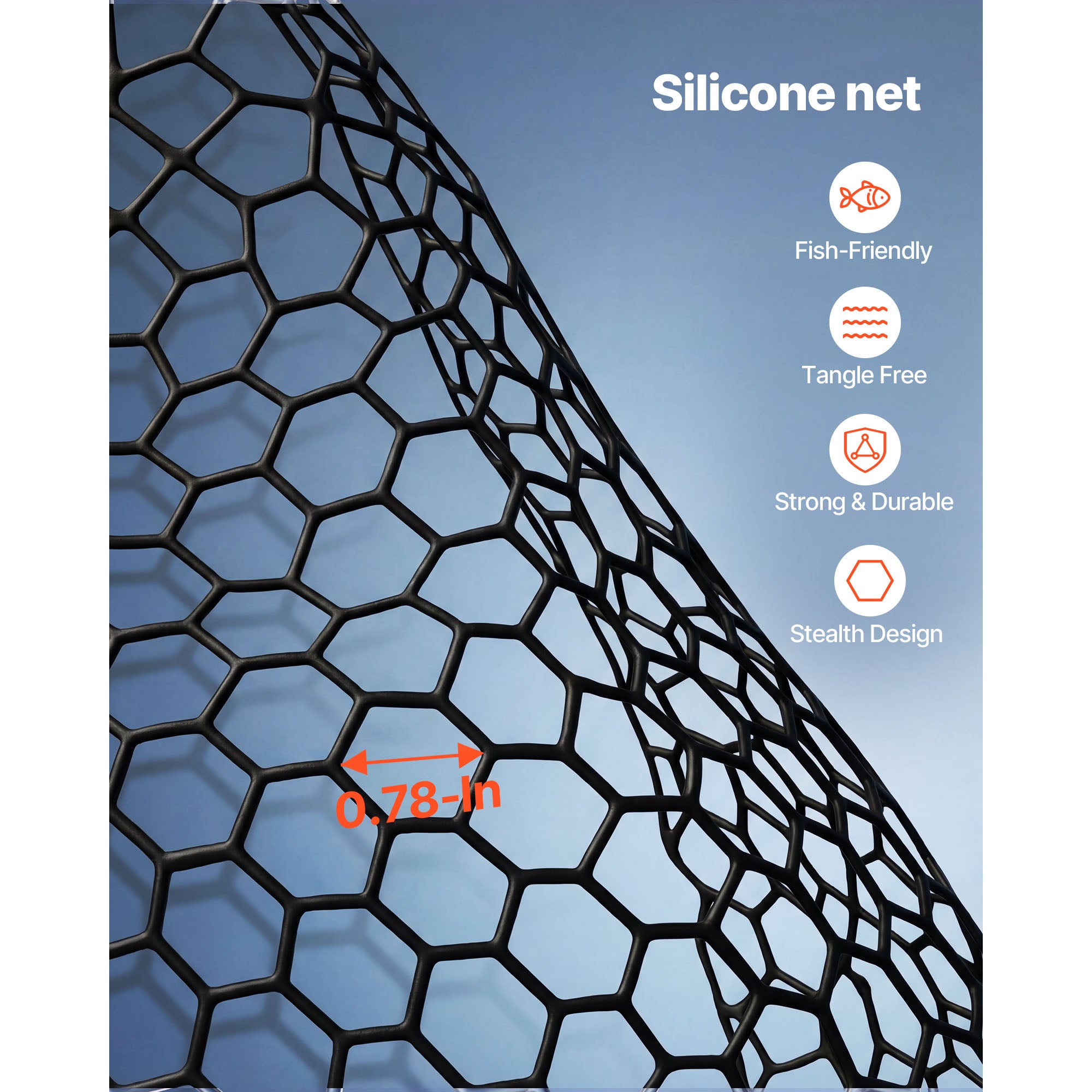 Telescopic Landing Net — 61cm, Silicone Mesh