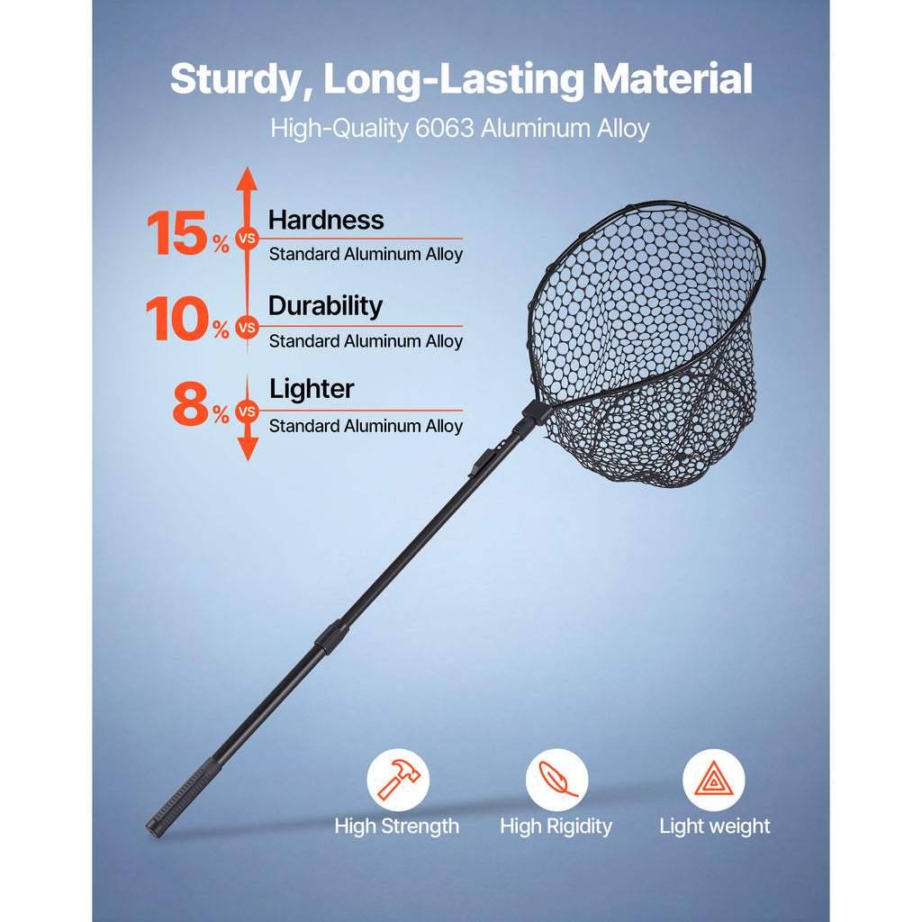 Telescopic Landing Net — 61cm, Silicone Mesh