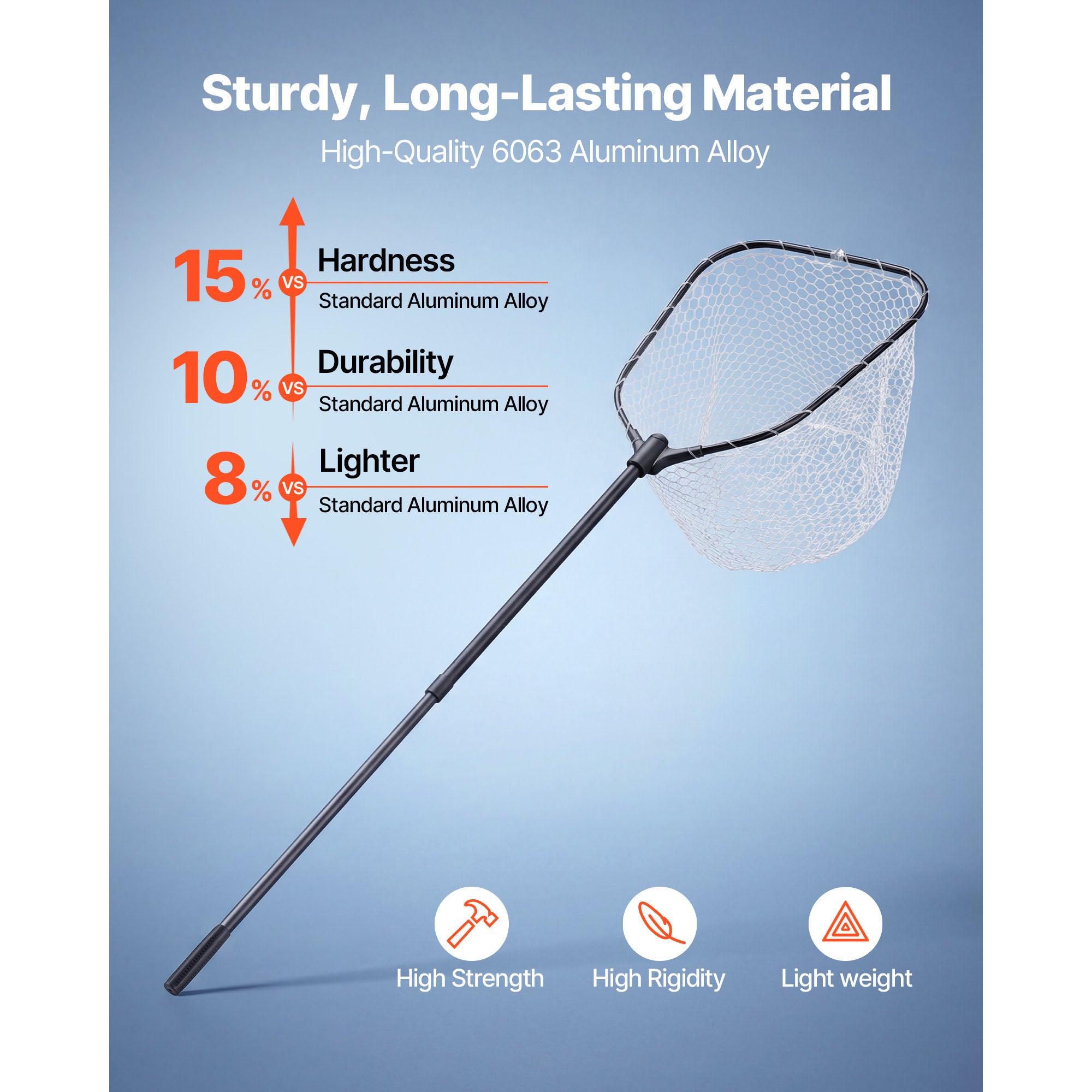 Telescopic Landing Net — 84cm, Built-In Length Scale