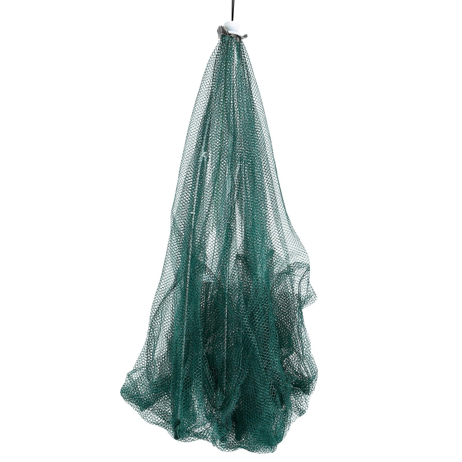The trap net collapsed down into its folded carry shape